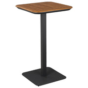 Banyo 60cm Teak Top & Aluminium Square Bar Table, Grey