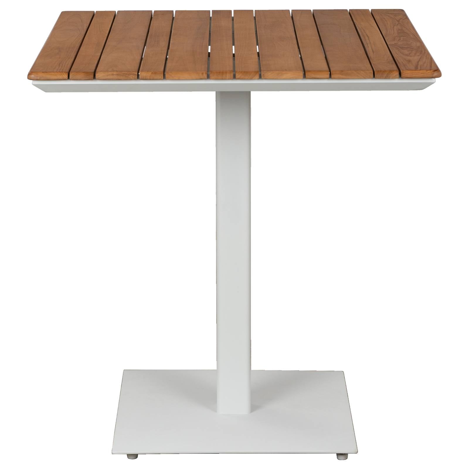 Kalinga 70cm Teak Top & Steel Bistro Table, White