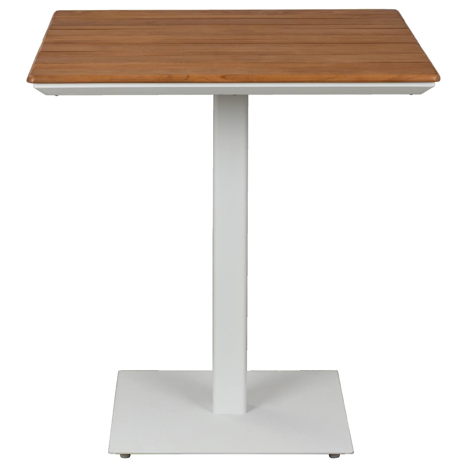 Kalinga 70cm Teak Top & Steel Bistro Table, White