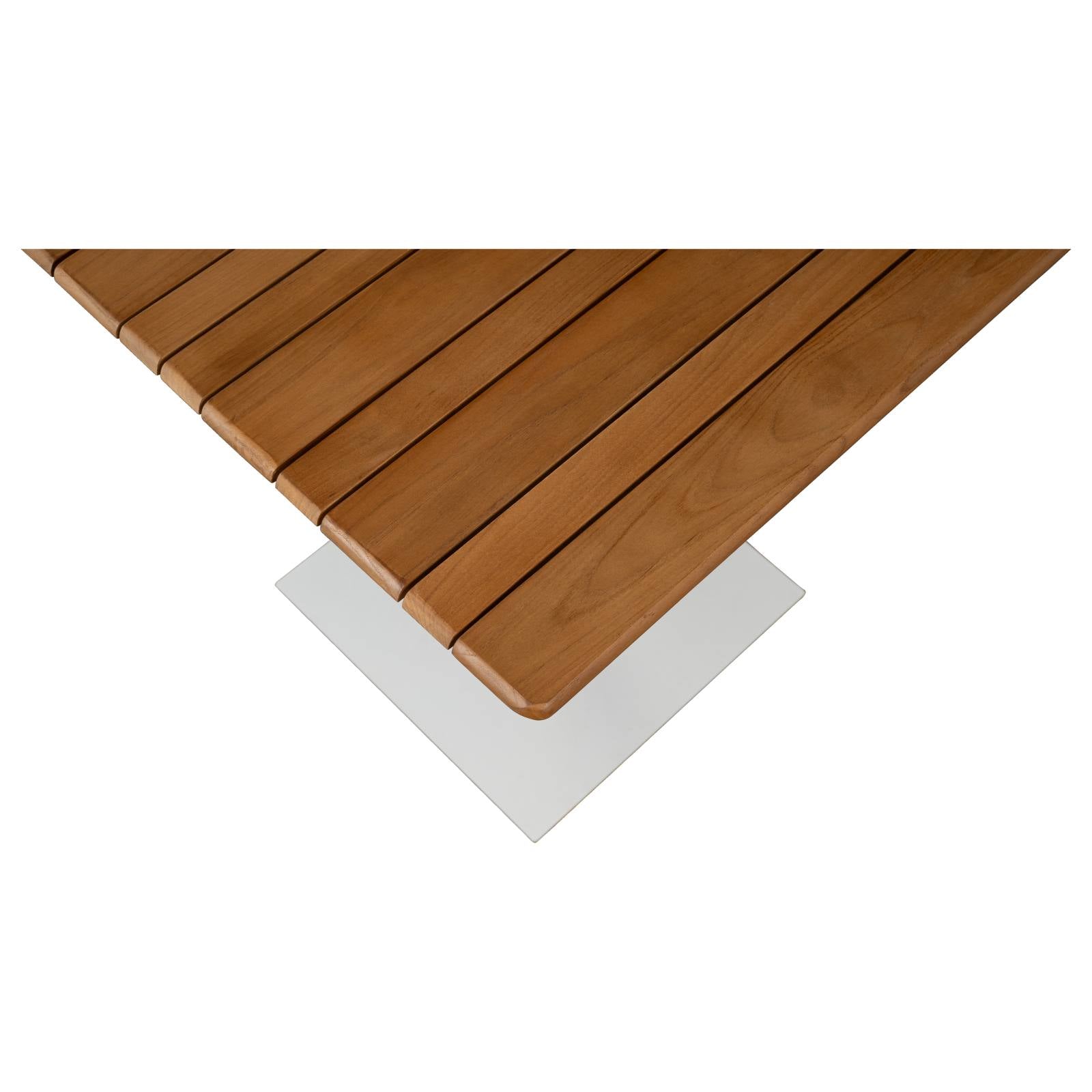 Kalinga 70cm Teak Top & Steel Bistro Table, White