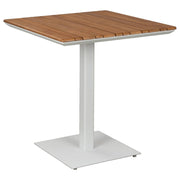 Kalinga 70cm Teak Top & Steel Bistro Table, White