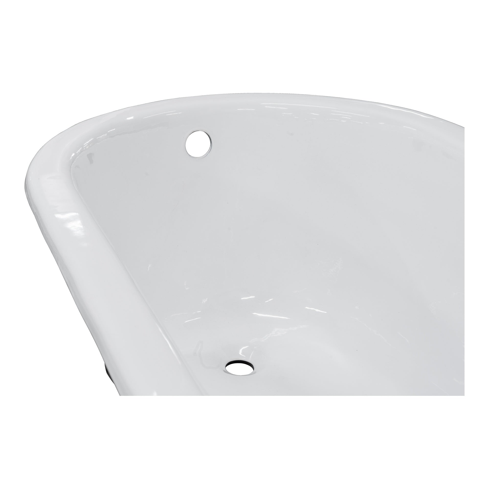 170cm Single End Slipper Cast Iron Bath with Feet, Matte Black & White
