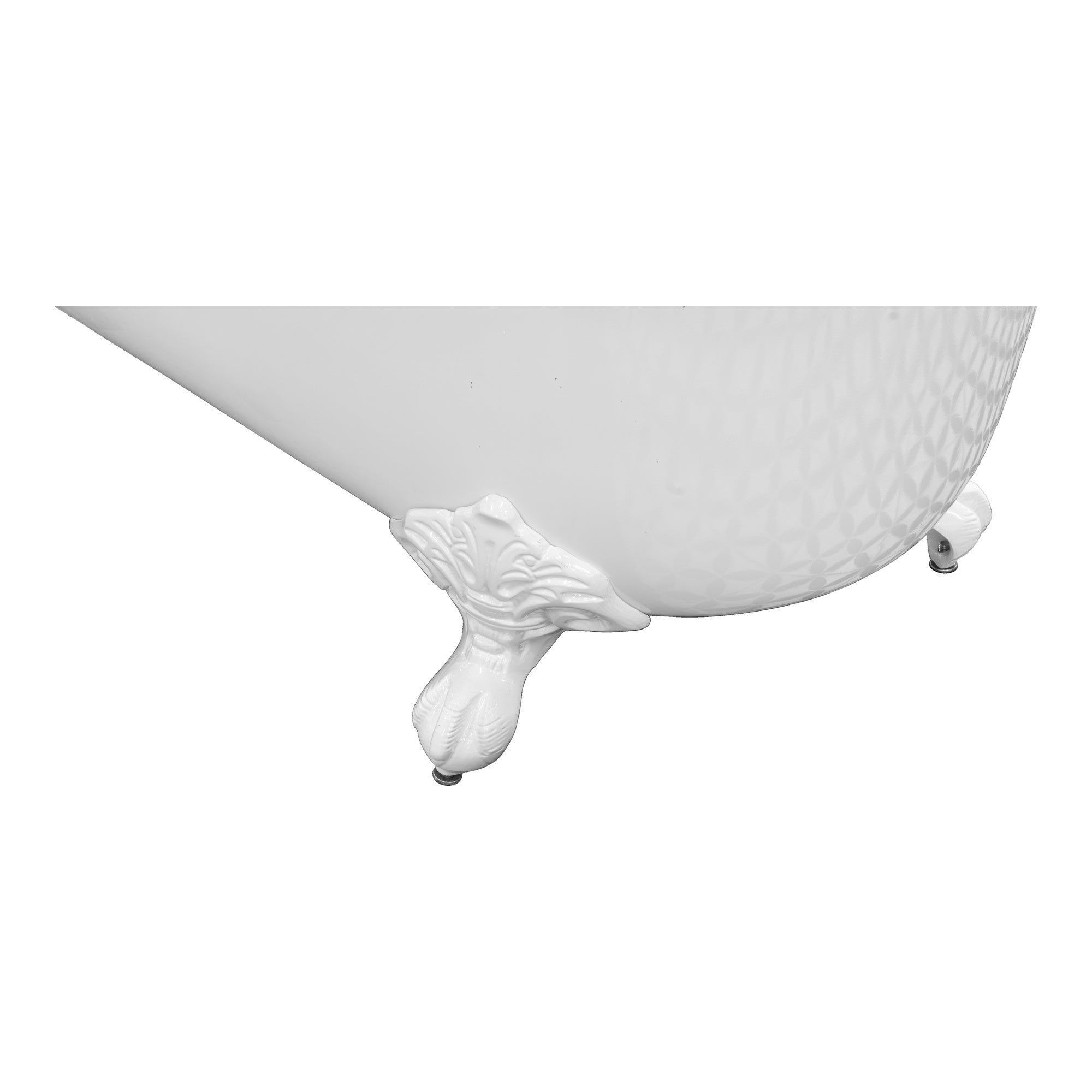 170cm Single End Slipper Cast Iron Bath with Feet, White