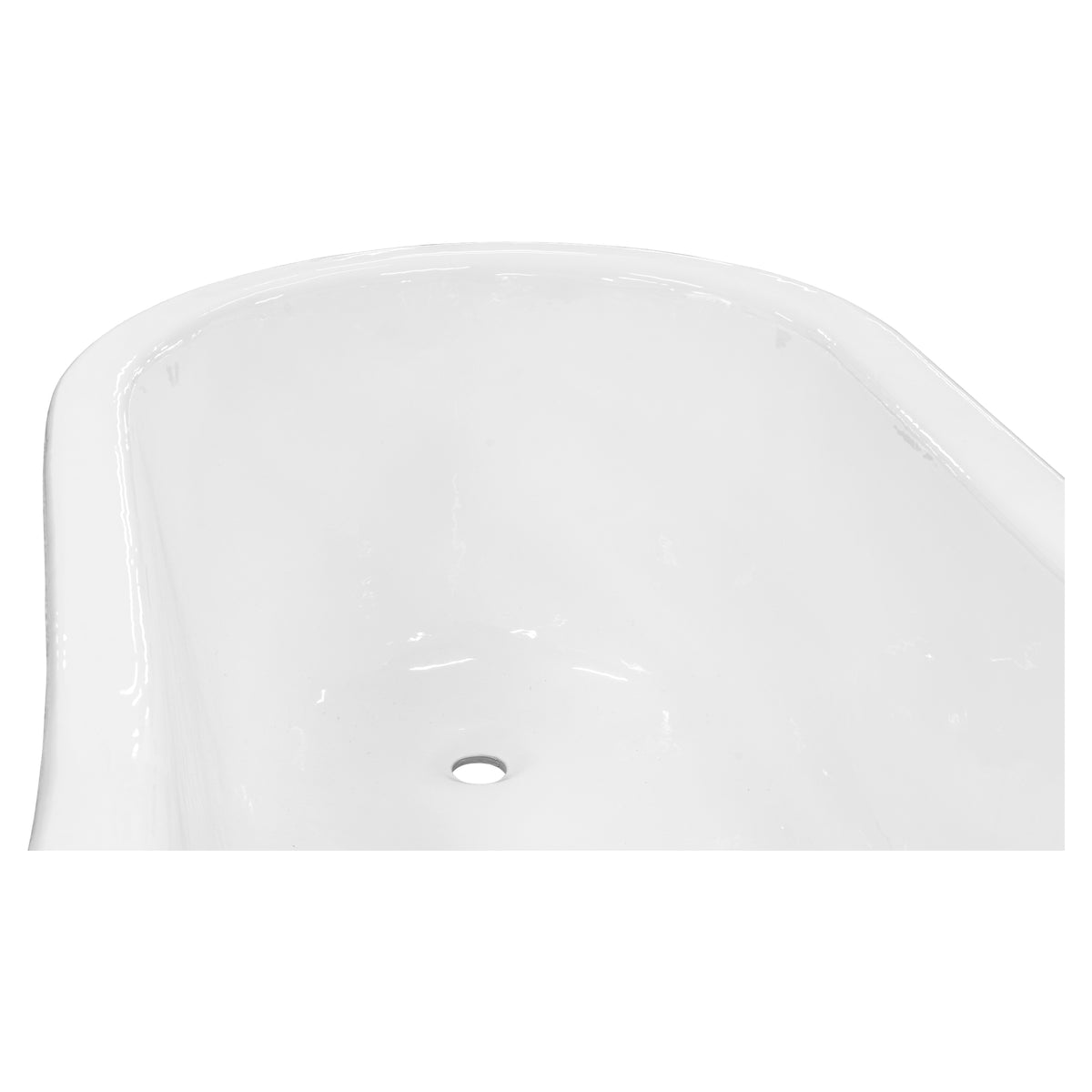 170cm Single End Slipper Cast Iron Bath w Feet, White