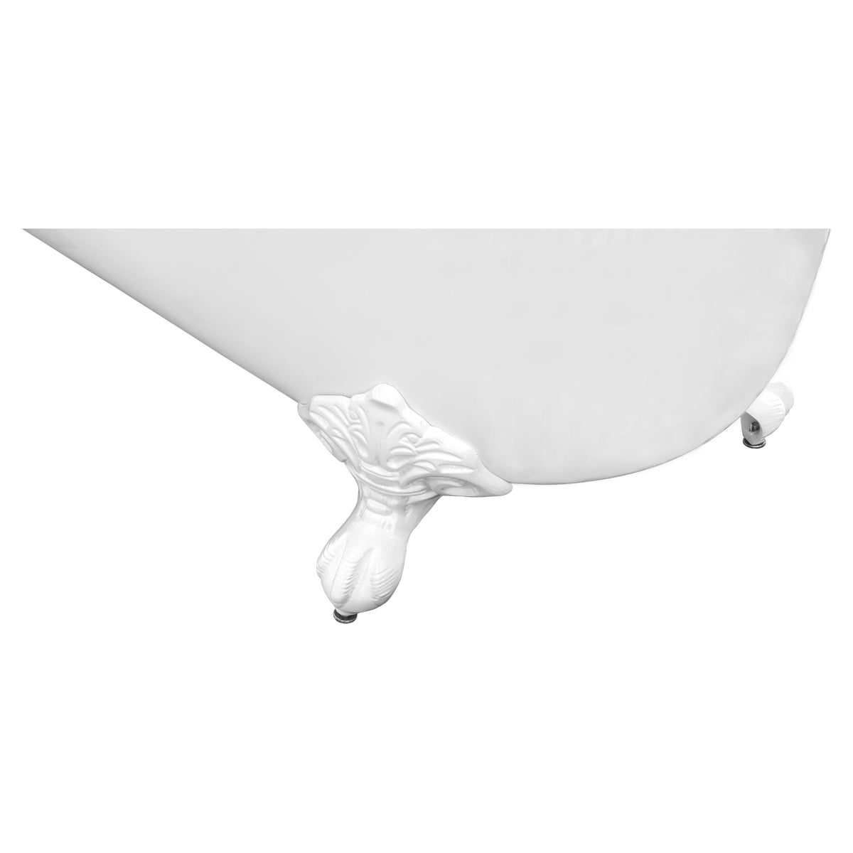 170cm Single End Slipper Cast Iron Bath w Feet, White