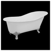 170cm Single End Slipper Cast Iron Bath with Feet, White