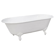 170cm Double Ended Cast Iron Bath w Feet, White