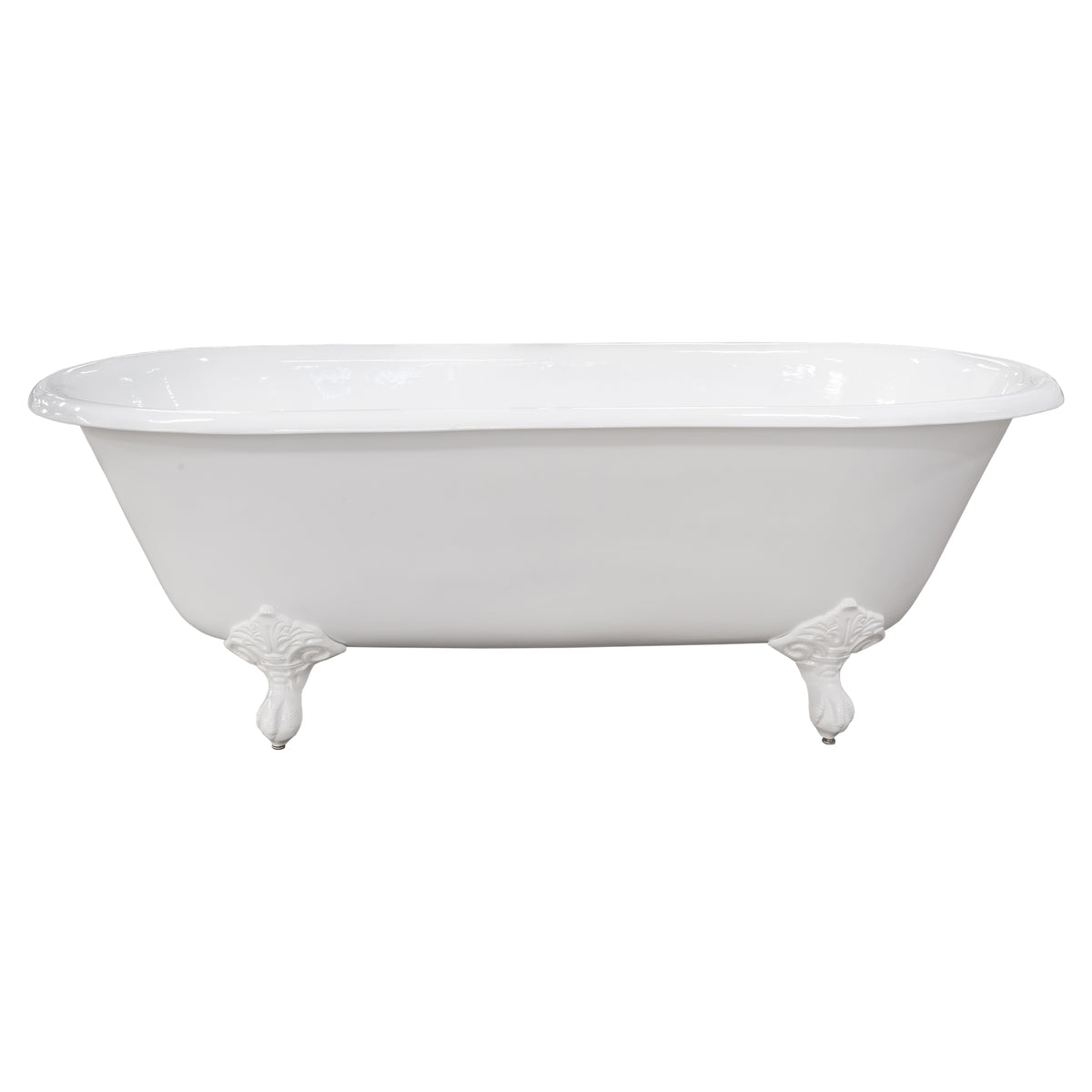 170cm Double Ended Cast Iron Bath w Feet, White