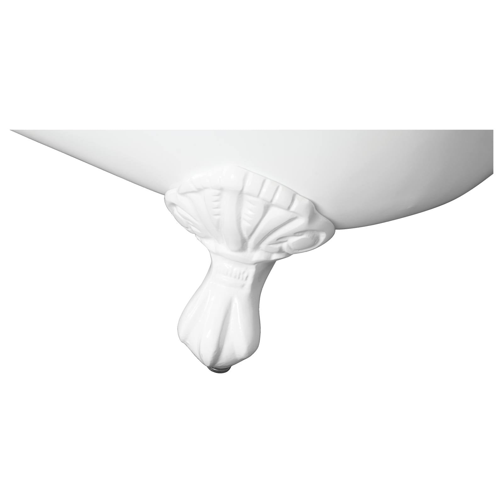 Mini 145x68cm Cast Iron Bath with Feet, White