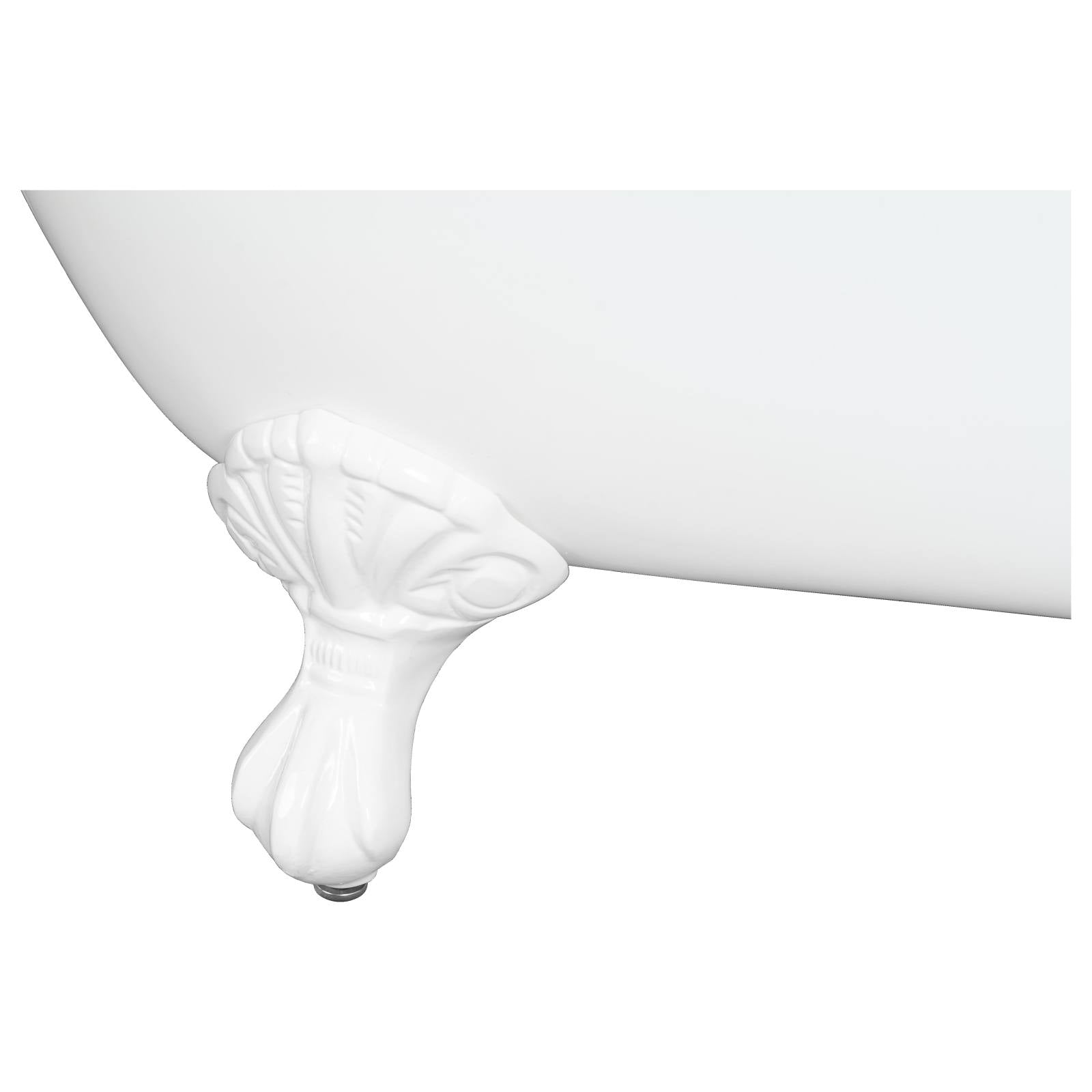 Mini 145x68cm Cast Iron Bath with Feet, White