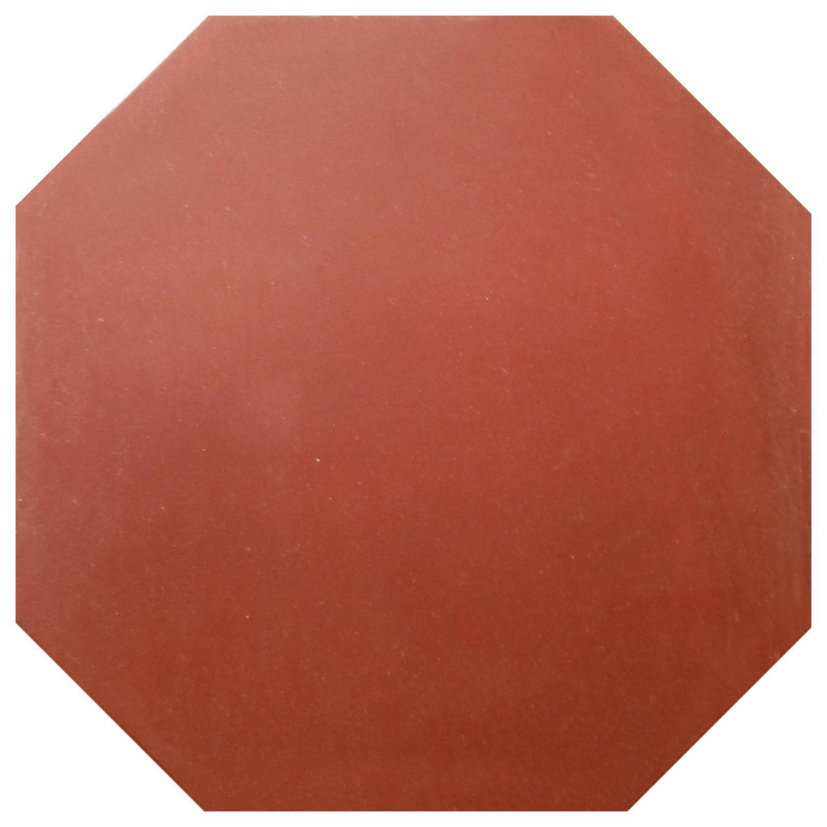 2nds Quality Artannes Octagonal Encaustic Tile, Deep Terracotta Orange