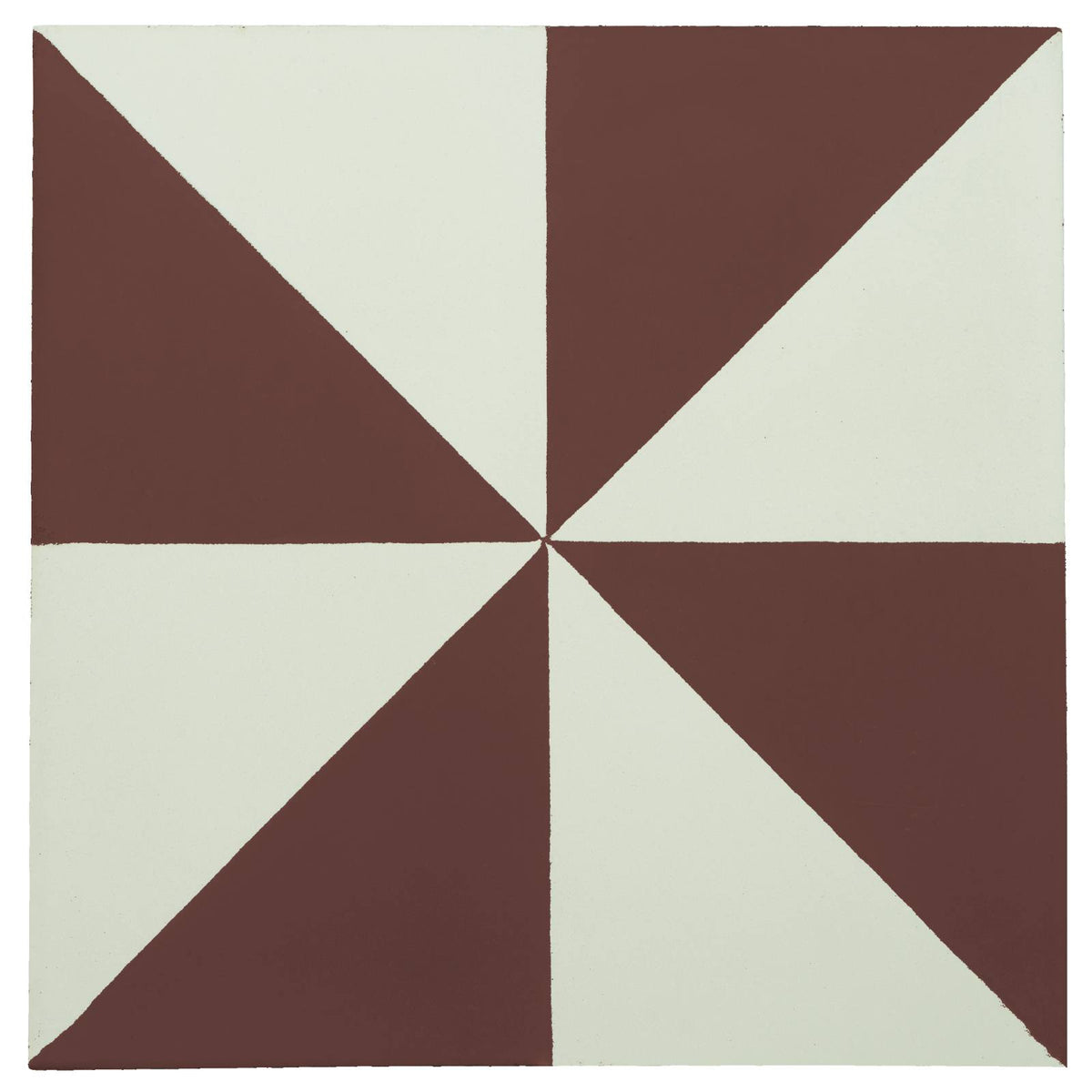 2nds Quality Kaleidoscope Encaustic Tile, Terracotta