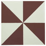 2nds Quality Kaleidoscope Encaustic Tile, Terracotta