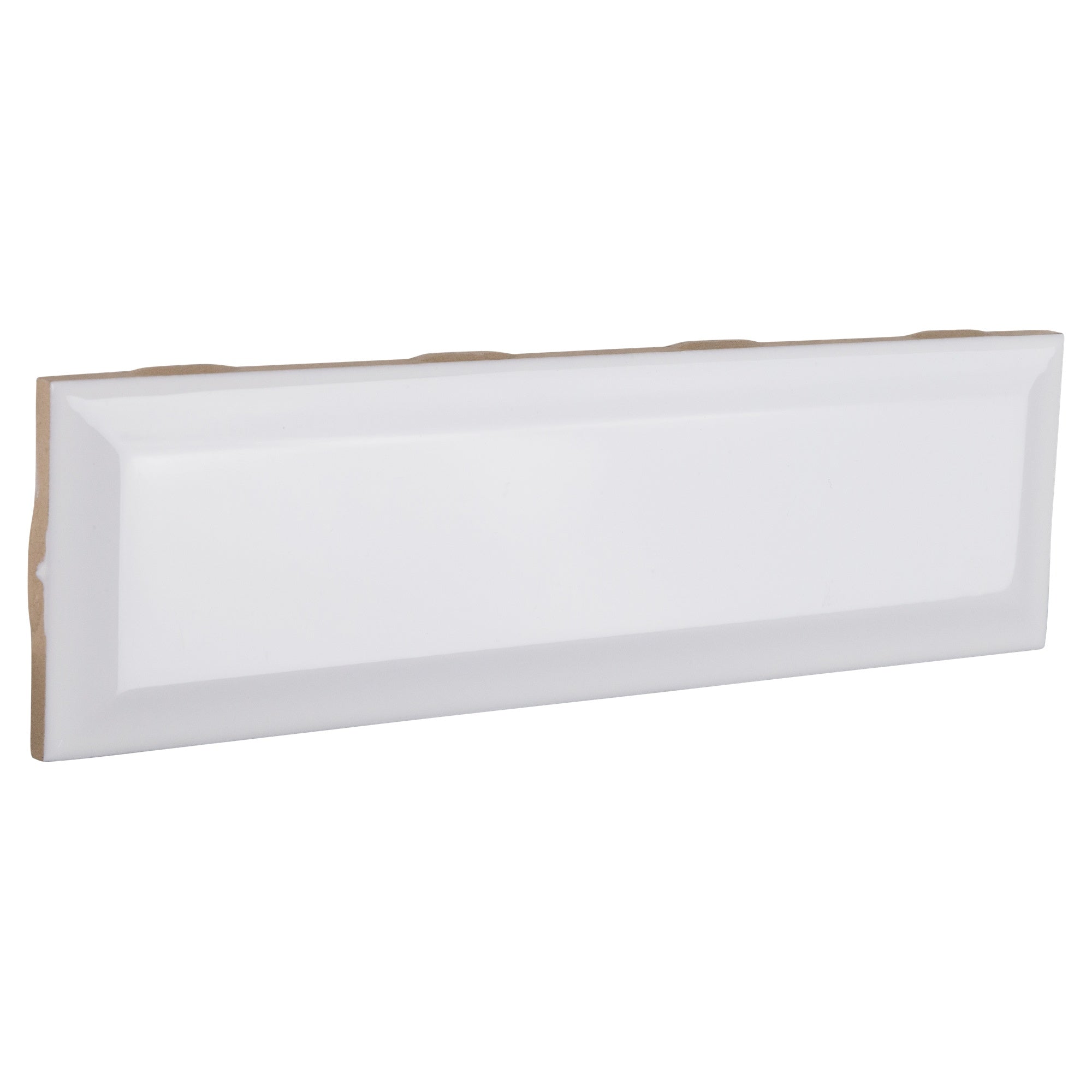Glazed 240x69cm Wall Tile Bevel, Gloss White
