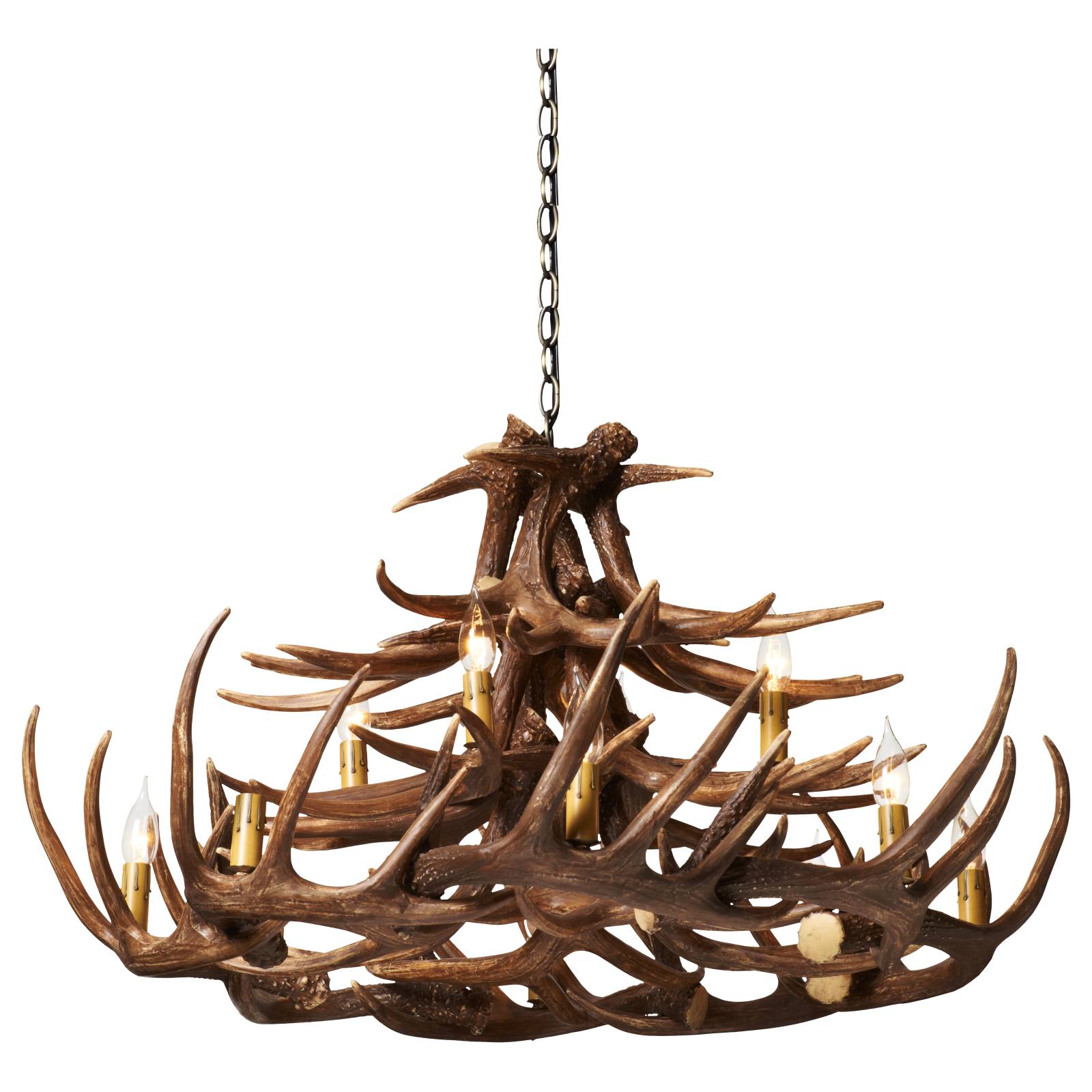 Cagliari 12 Light Resin Antler Chandelier, Natural