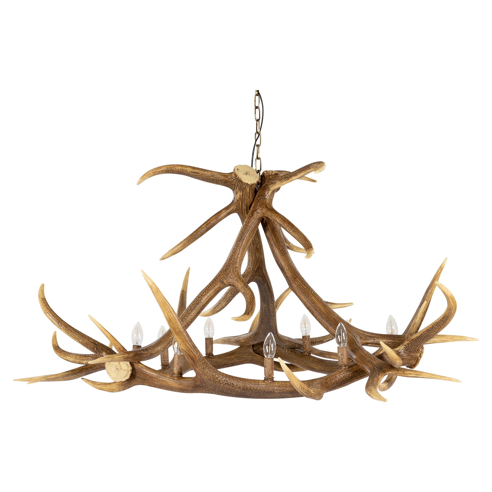 Tatlow 9 Light Resin Antler Chandelier, Natural