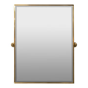 ZyraLarge Rectangle Pivot Mirror, Brushed Brass