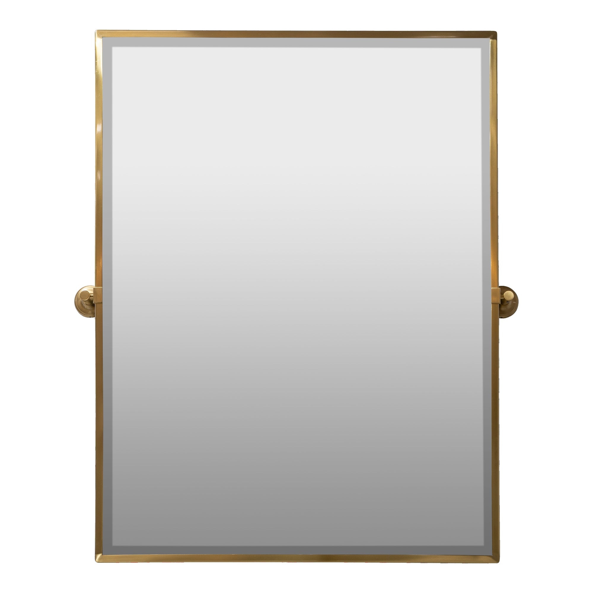 ZyraLarge Rectangle Pivot Mirror, Brushed Brass