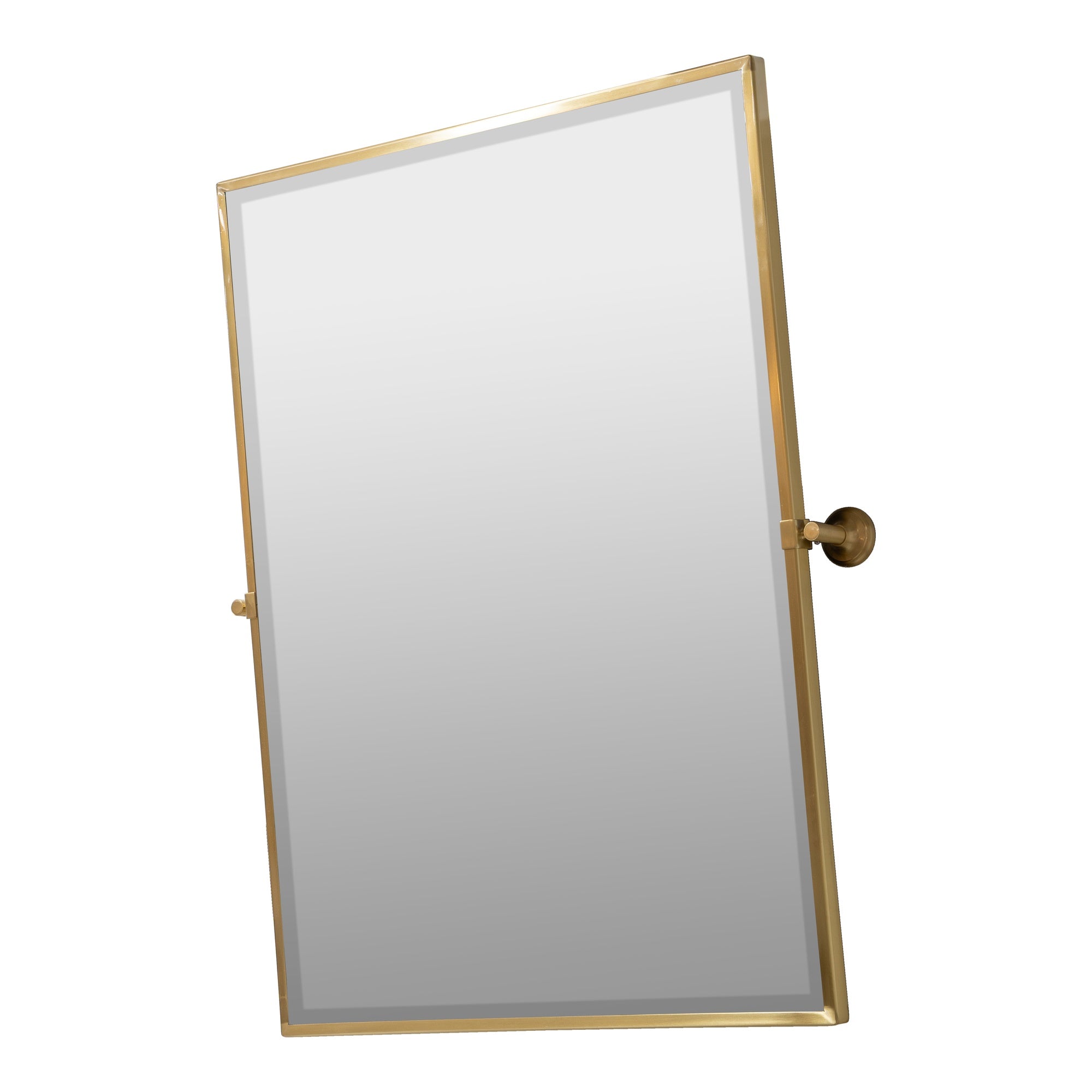 ZyraLarge Rectangle Pivot Mirror, Brushed Brass