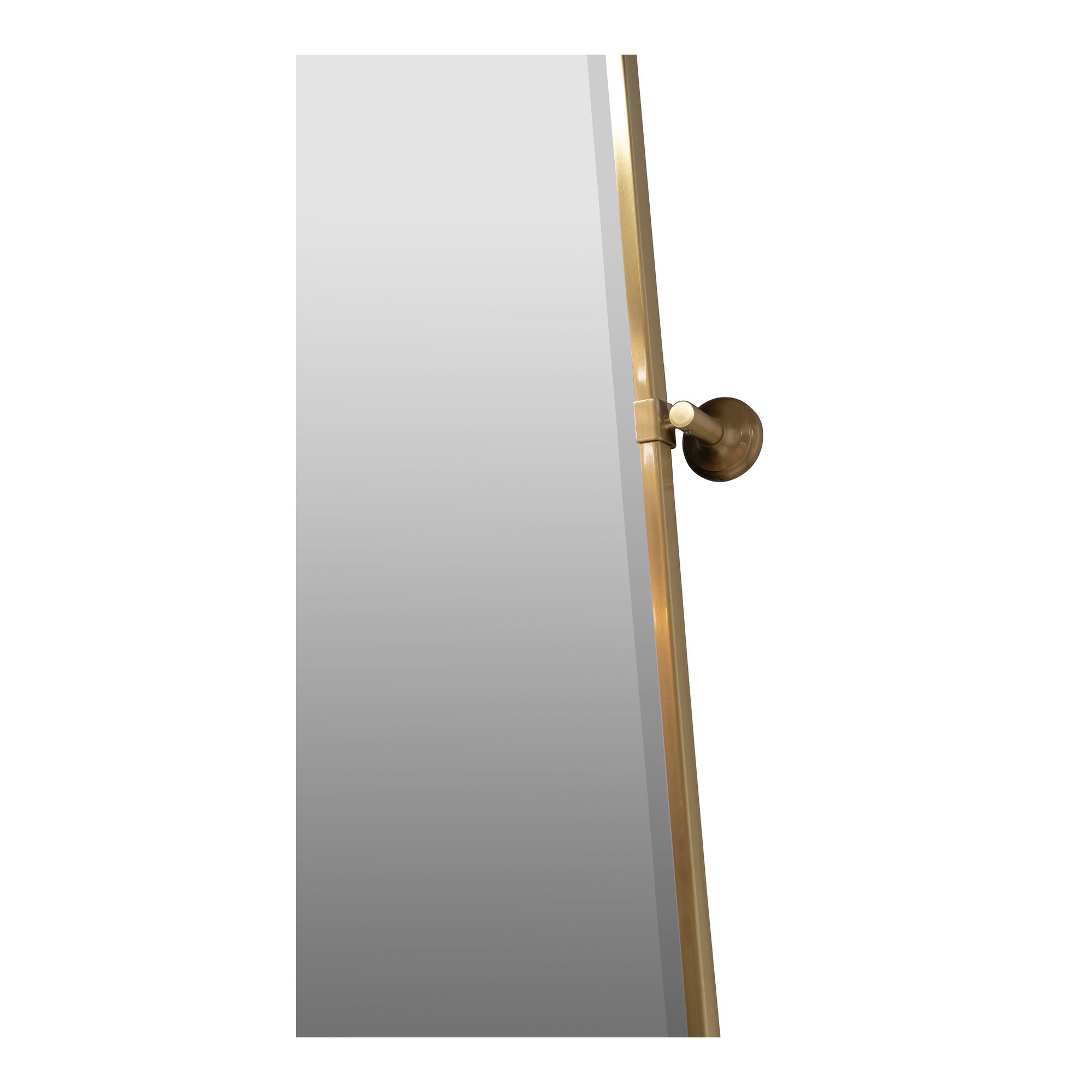 ZyraLarge Rectangle Pivot Mirror, Brushed Brass