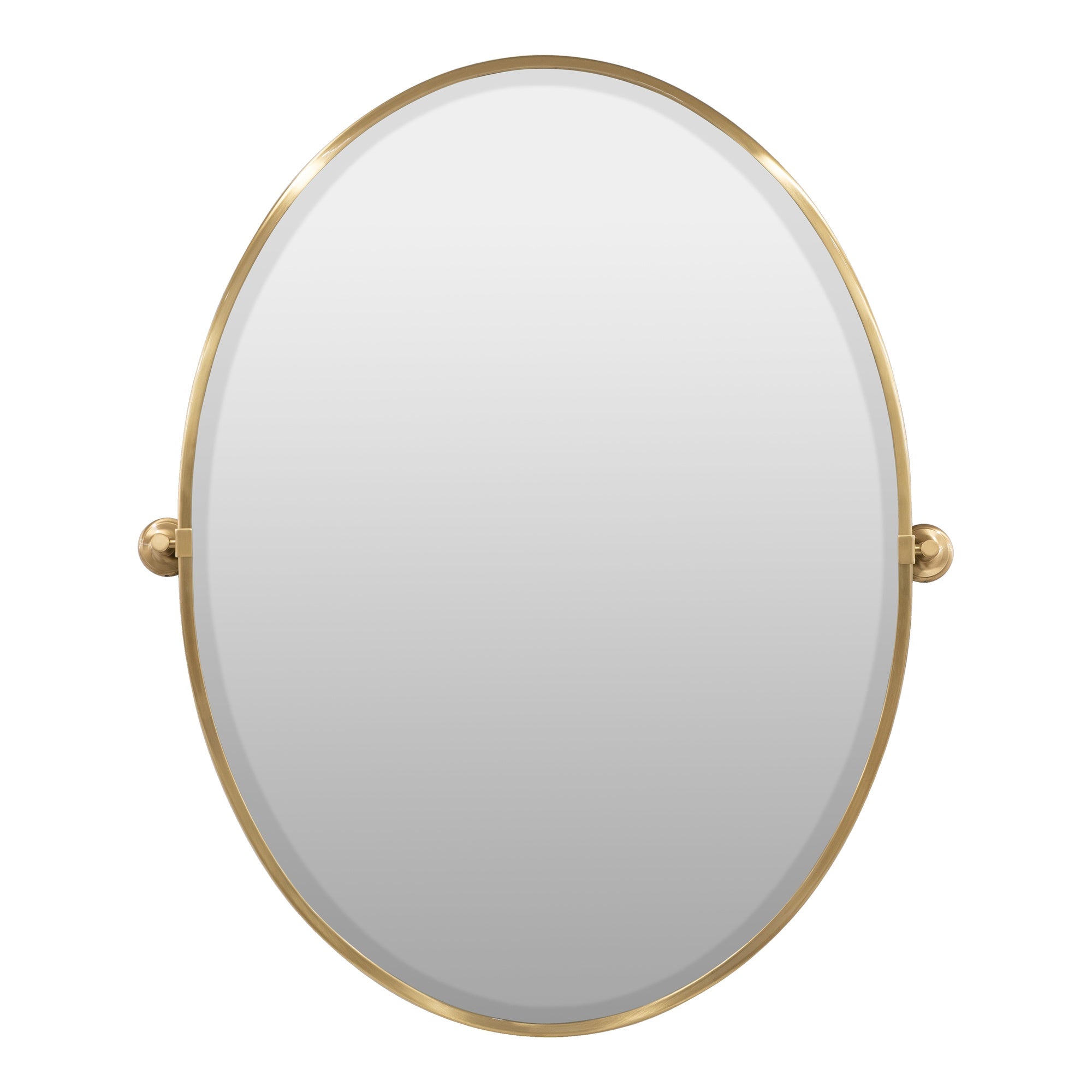 Rafael Oval Pivot Mirror, Brushed Brass