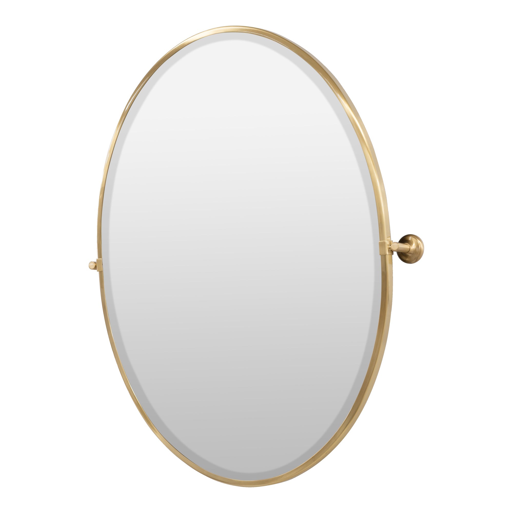 Rafael Oval Pivot Mirror, Brushed Brass