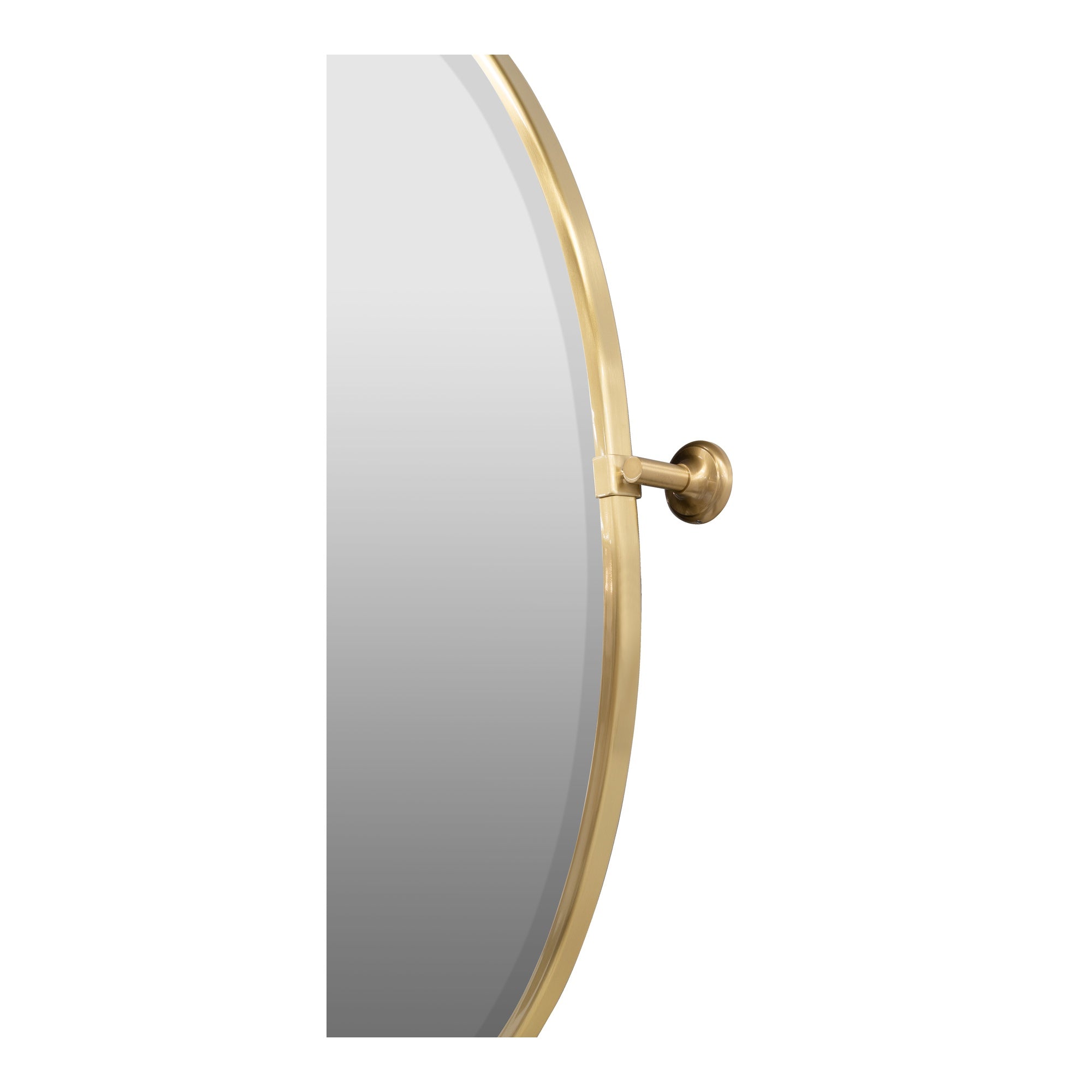 Rafael Oval Pivot Mirror, Brushed Brass