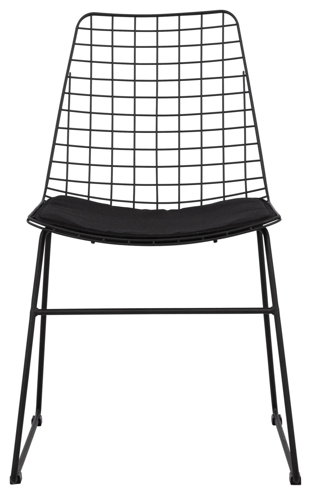 Miami Steel Black Dining Chair with Seat Pad