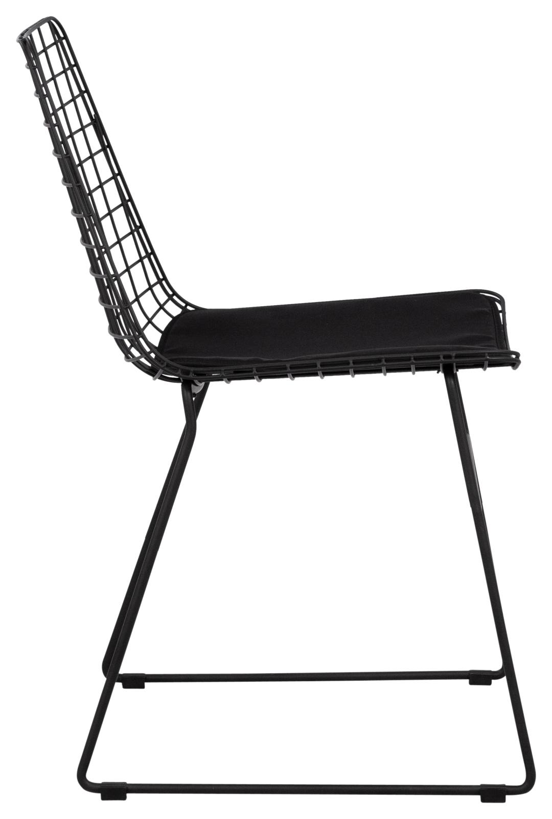 Miami Steel Black Dining Chair with Seat Pad