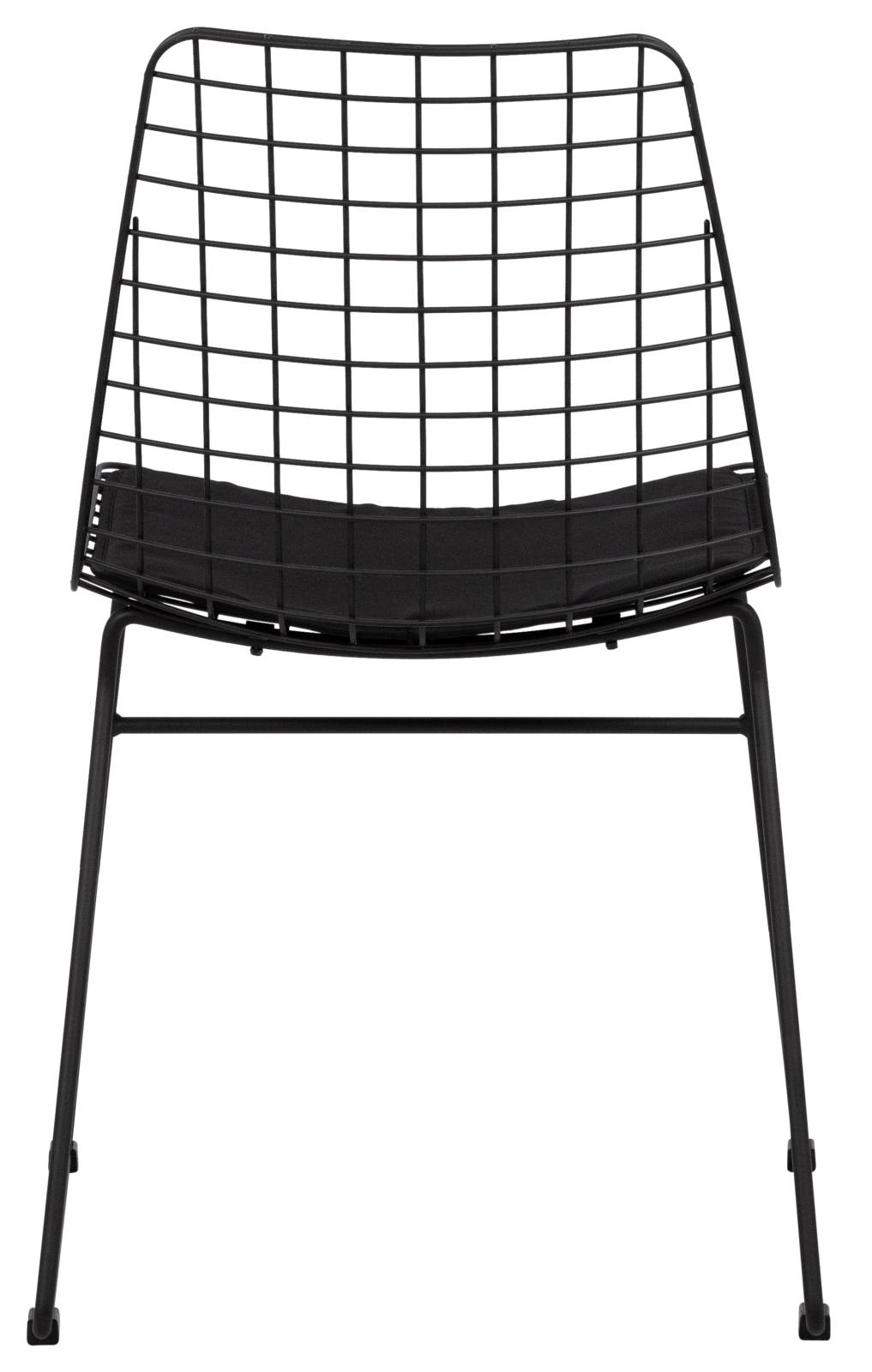 Miami Steel Black Dining Chair with Seat Pad