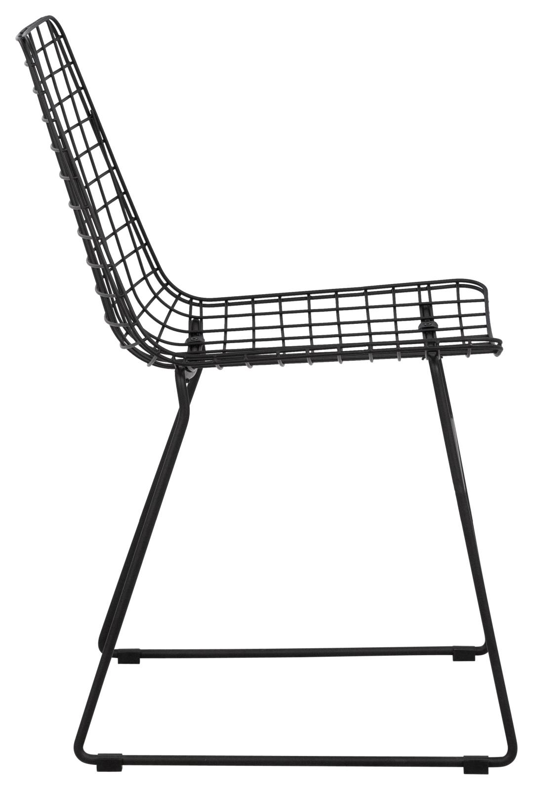 Miami Steel Black Dining Chair with Seat Pad