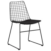 Miami Steel Black Dining Chair with Seat Pad