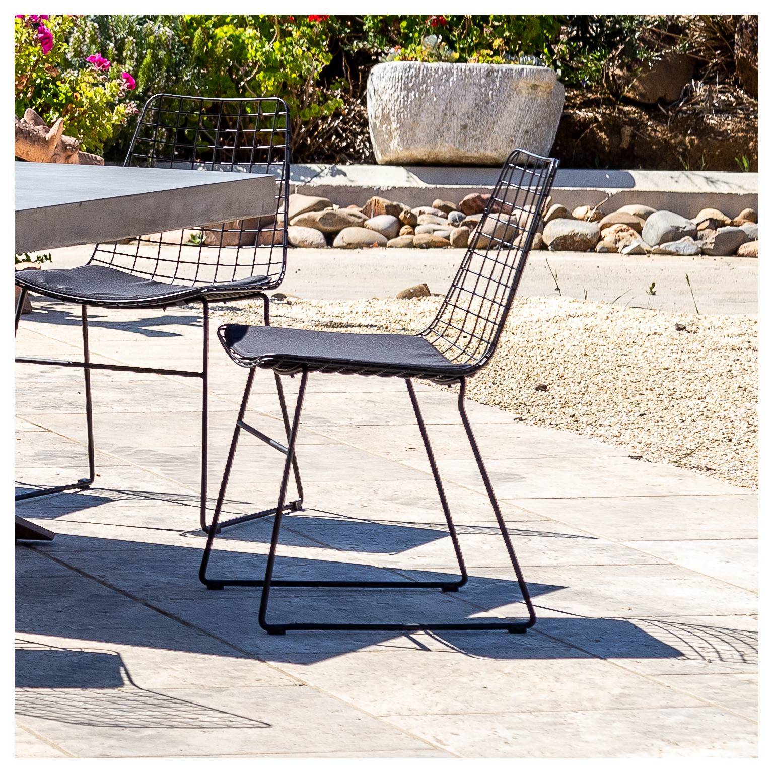 Miami Steel Black Dining Chair with Seat Pad