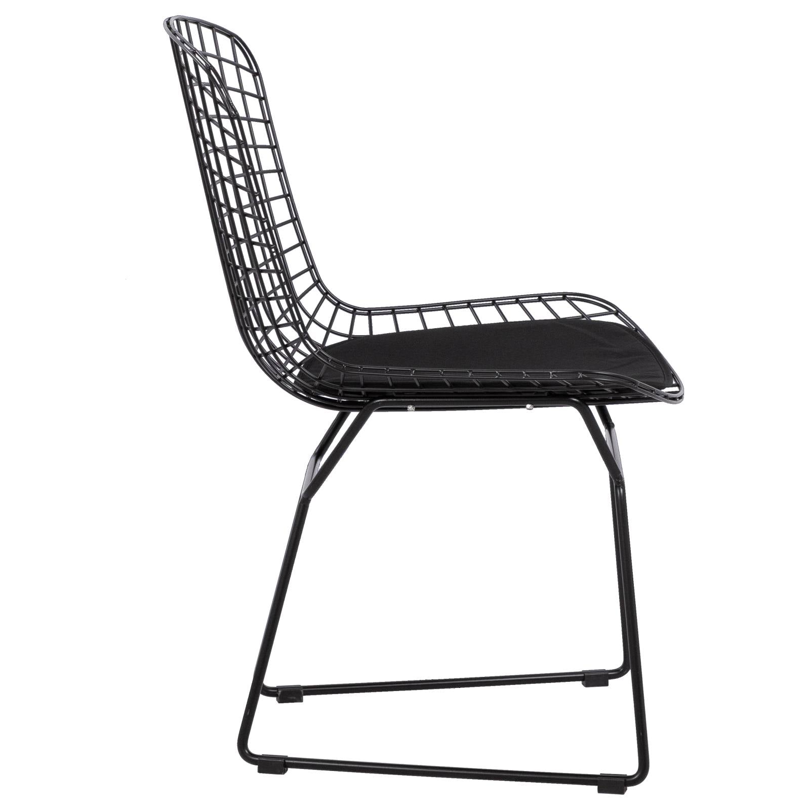 Bondi Steel Black Dining Chair with Seat Pad