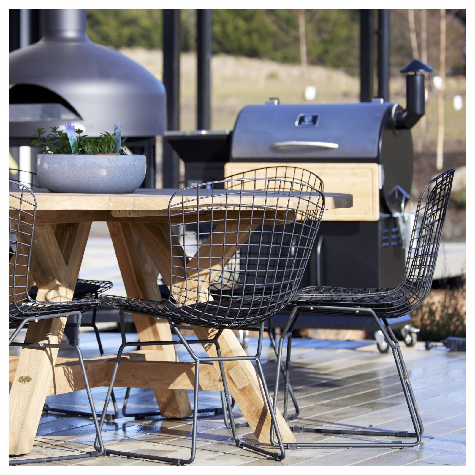 Bondi Steel Black Dining Chair with Seat Pad