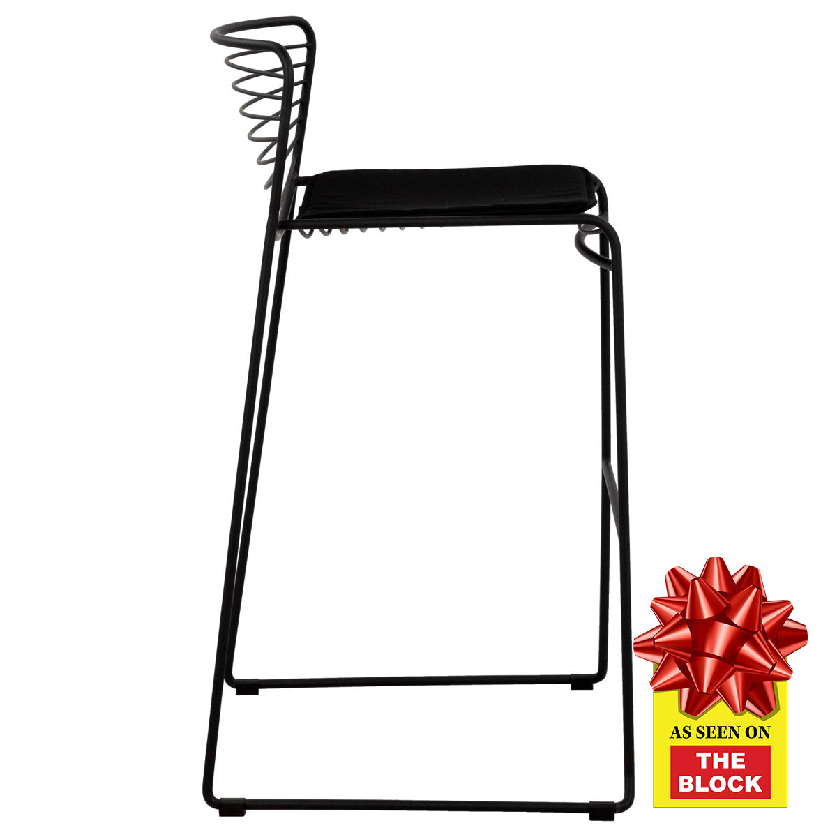 Stella Steel Black Bar Chair with Seat Pad