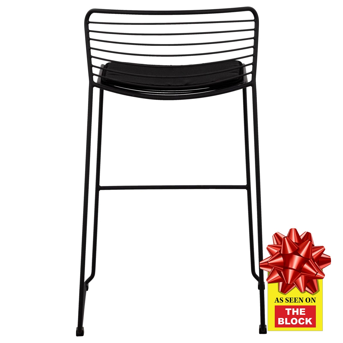 Stella Steel Black Bar Chair with Seat Pad