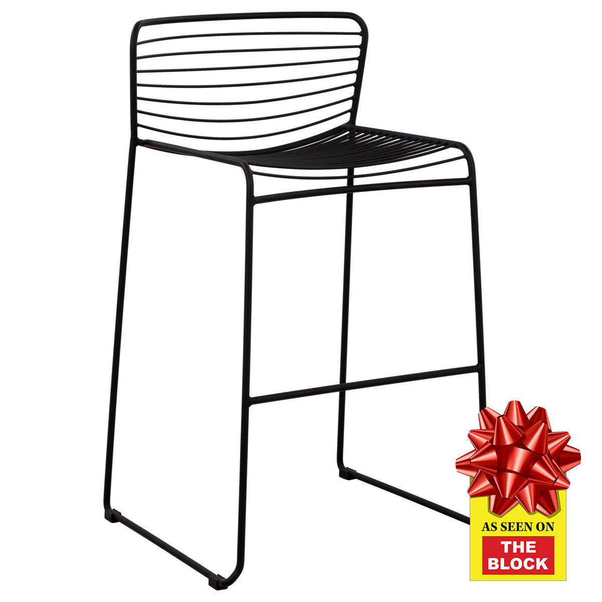 Stella Steel Black Bar Chair with Seat Pad