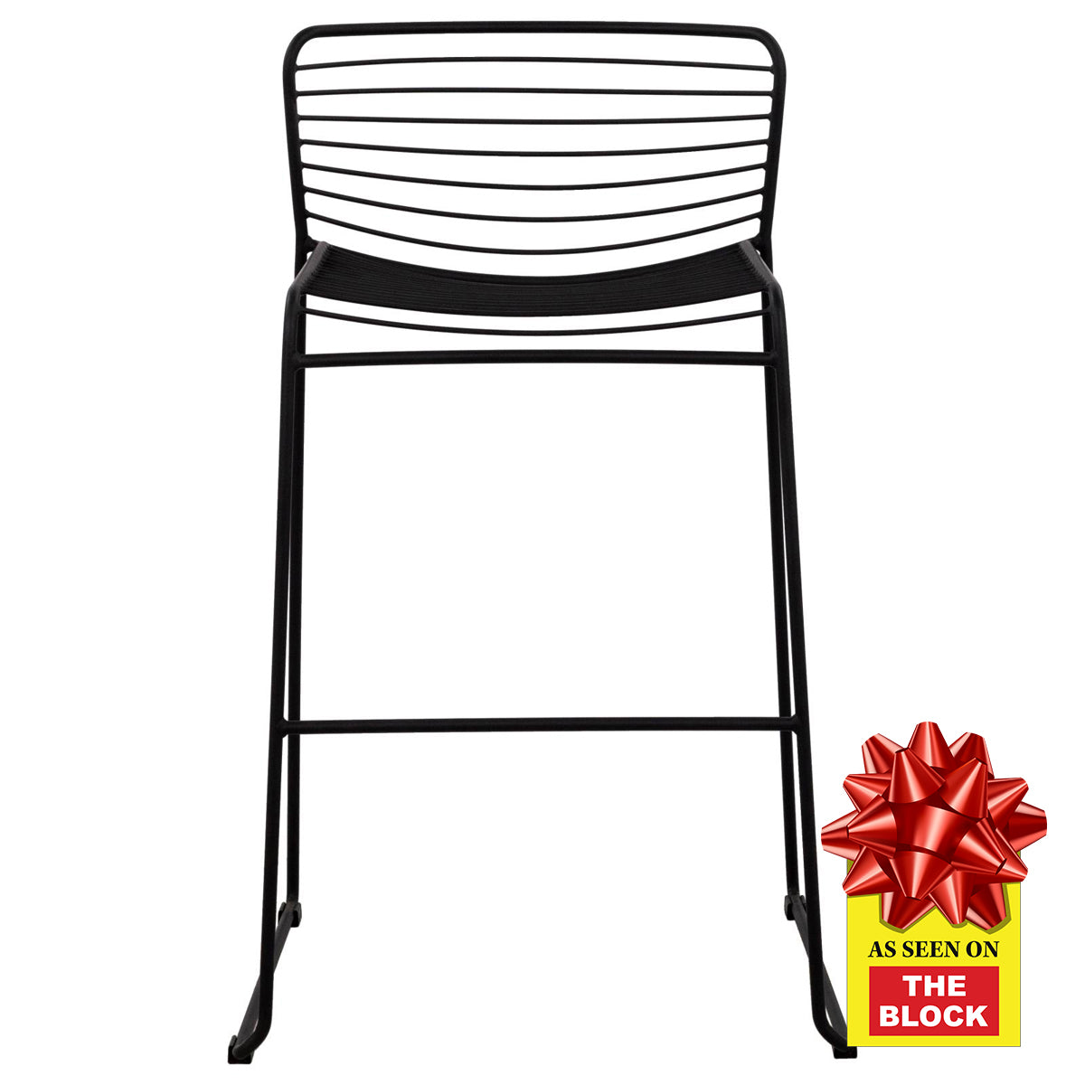 Stella Steel Black Bar Chair with Seat Pad