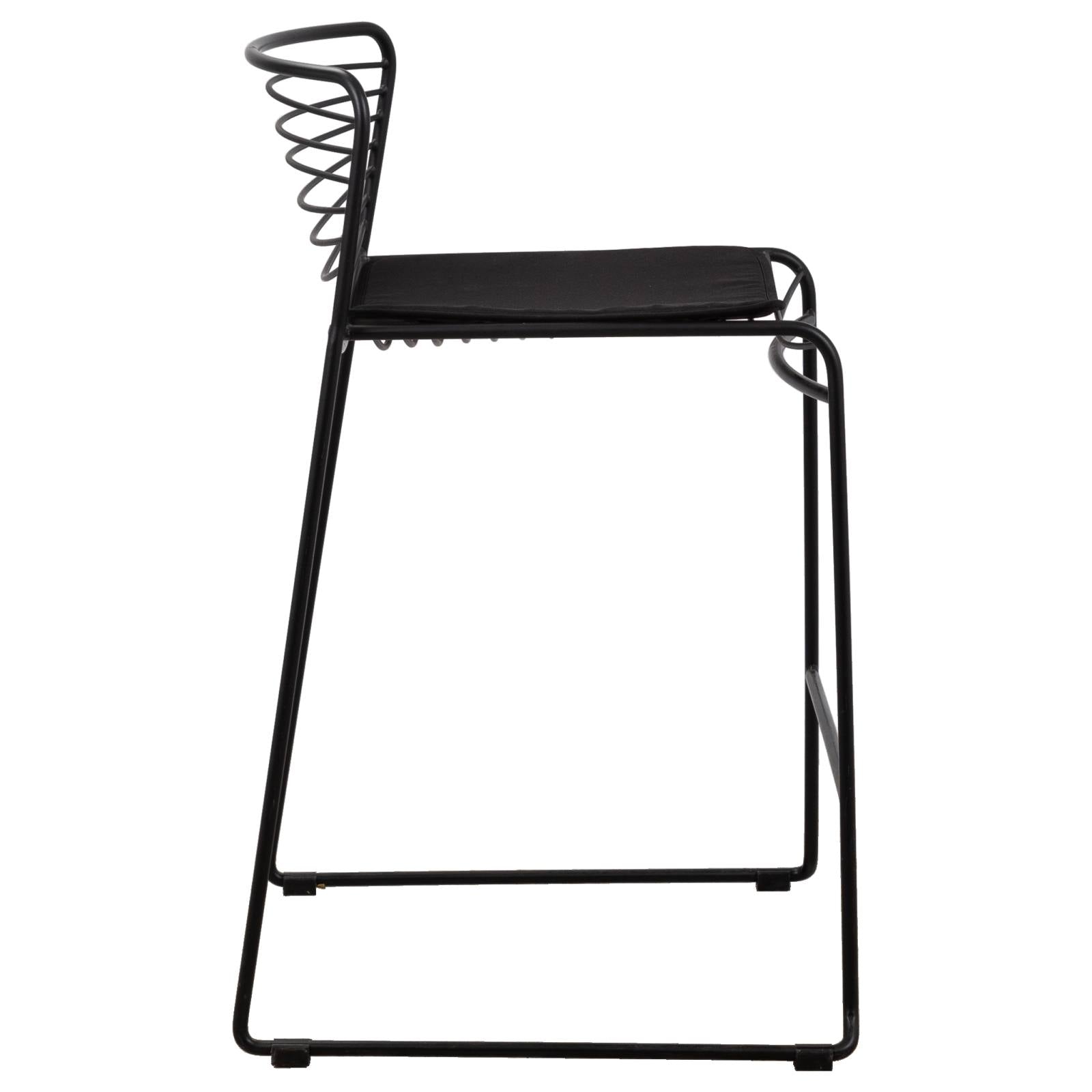 Stella Steel Black Counter Chair with Seat Pad