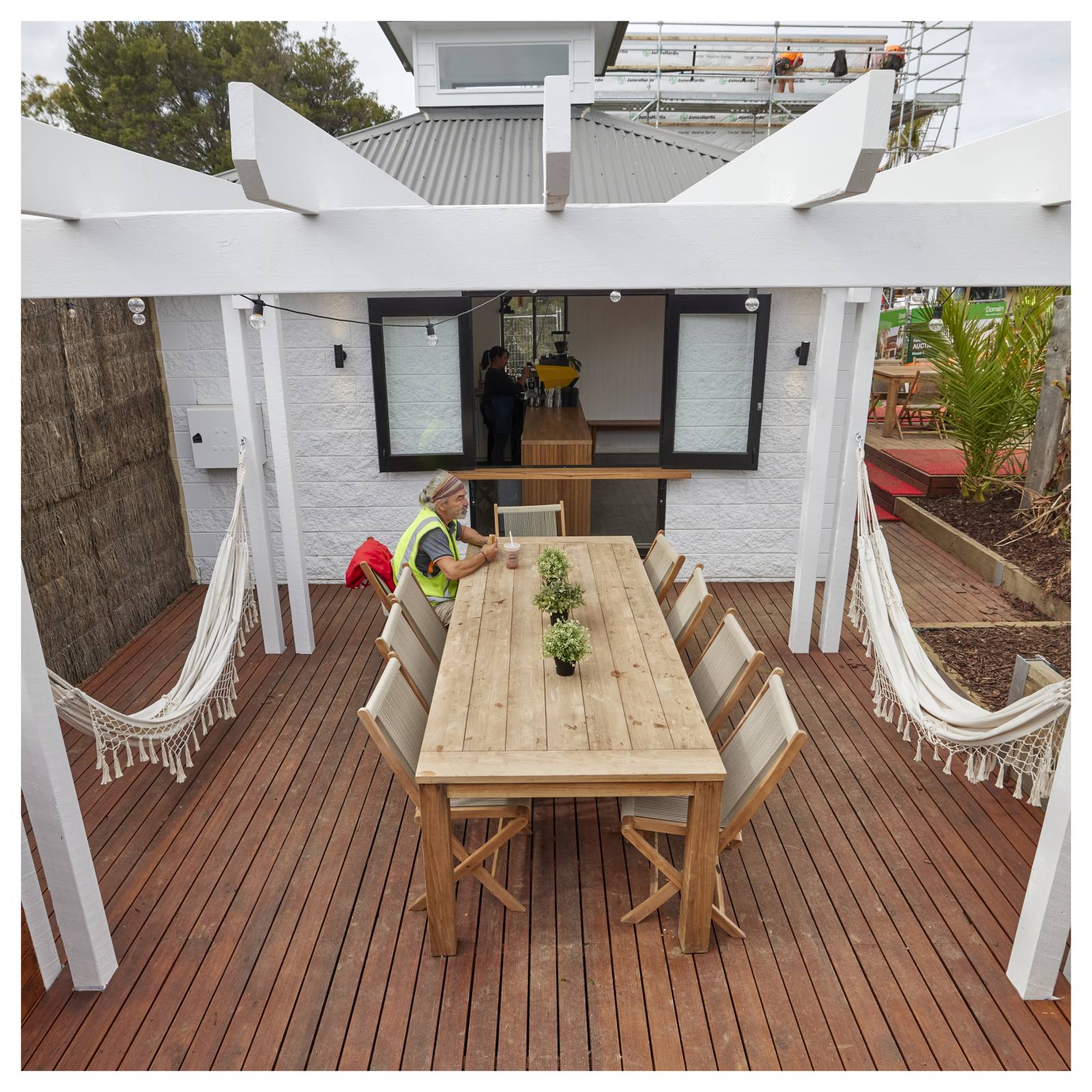 Kala Folding Teak Chair with Beige Rope