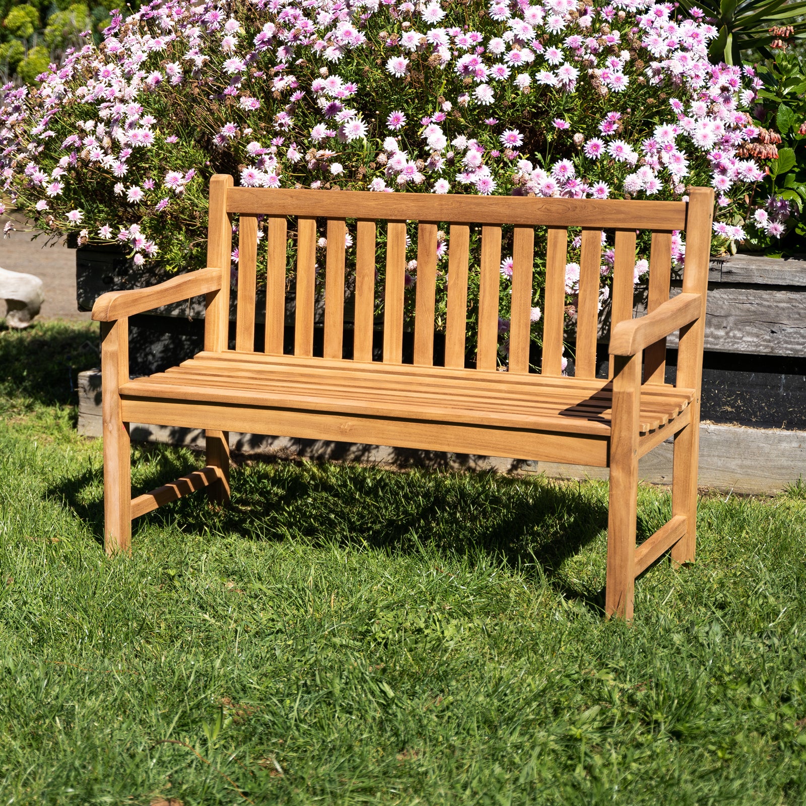 Binta 130cm Teak Bench, Natural Sanded