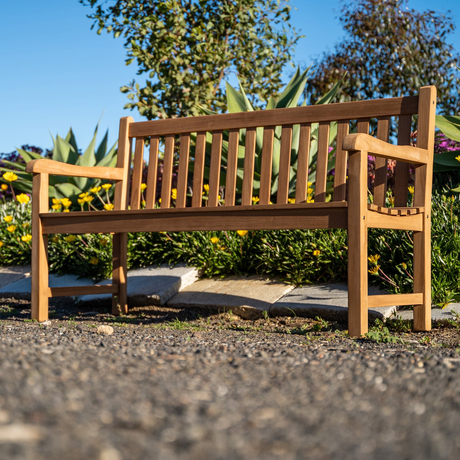 Binta 150cm Teak Bench, Natural Sanded