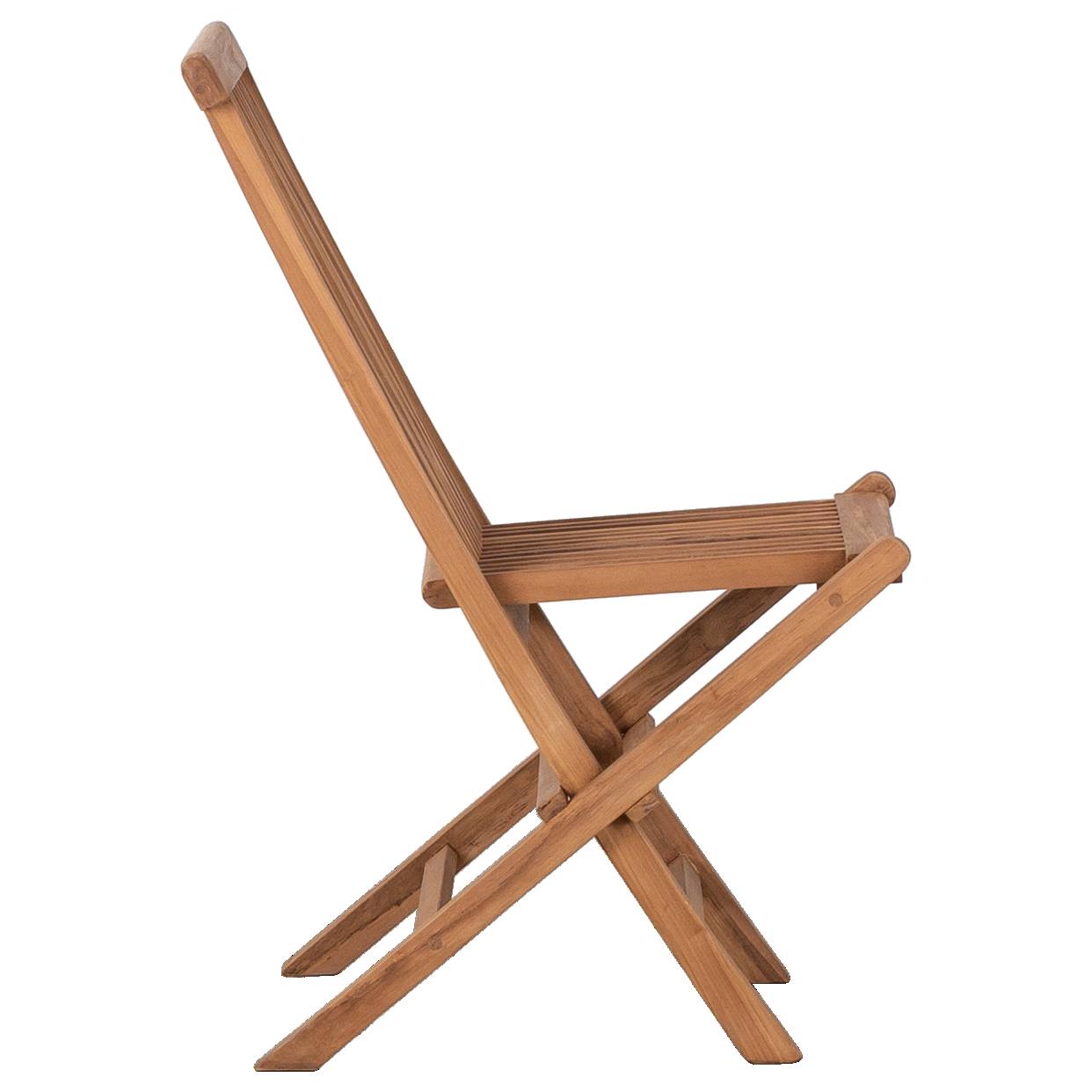 Epsom Teak Folding Chair, Natural Sanded