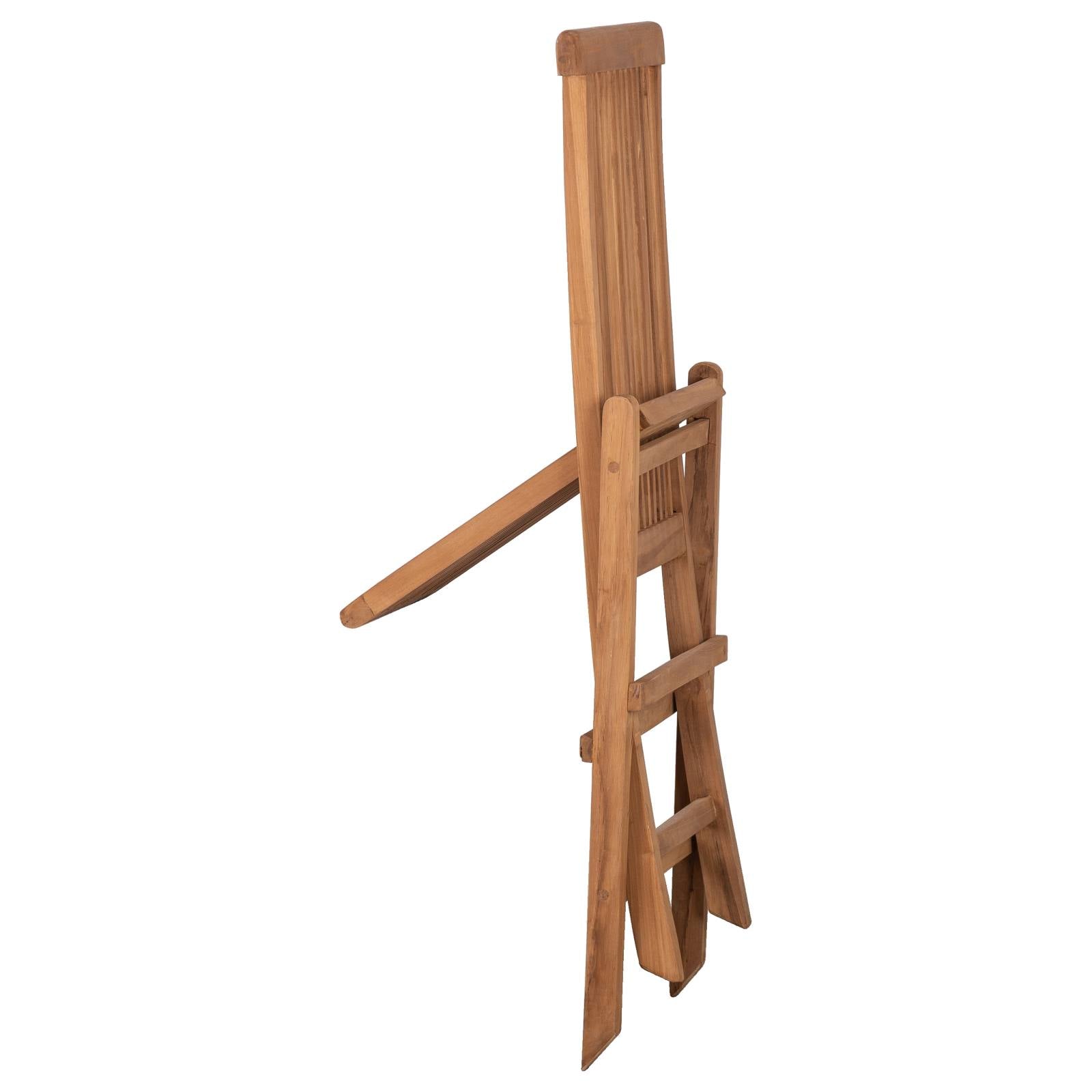 Epsom Teak Folding Chair, Natural Sanded