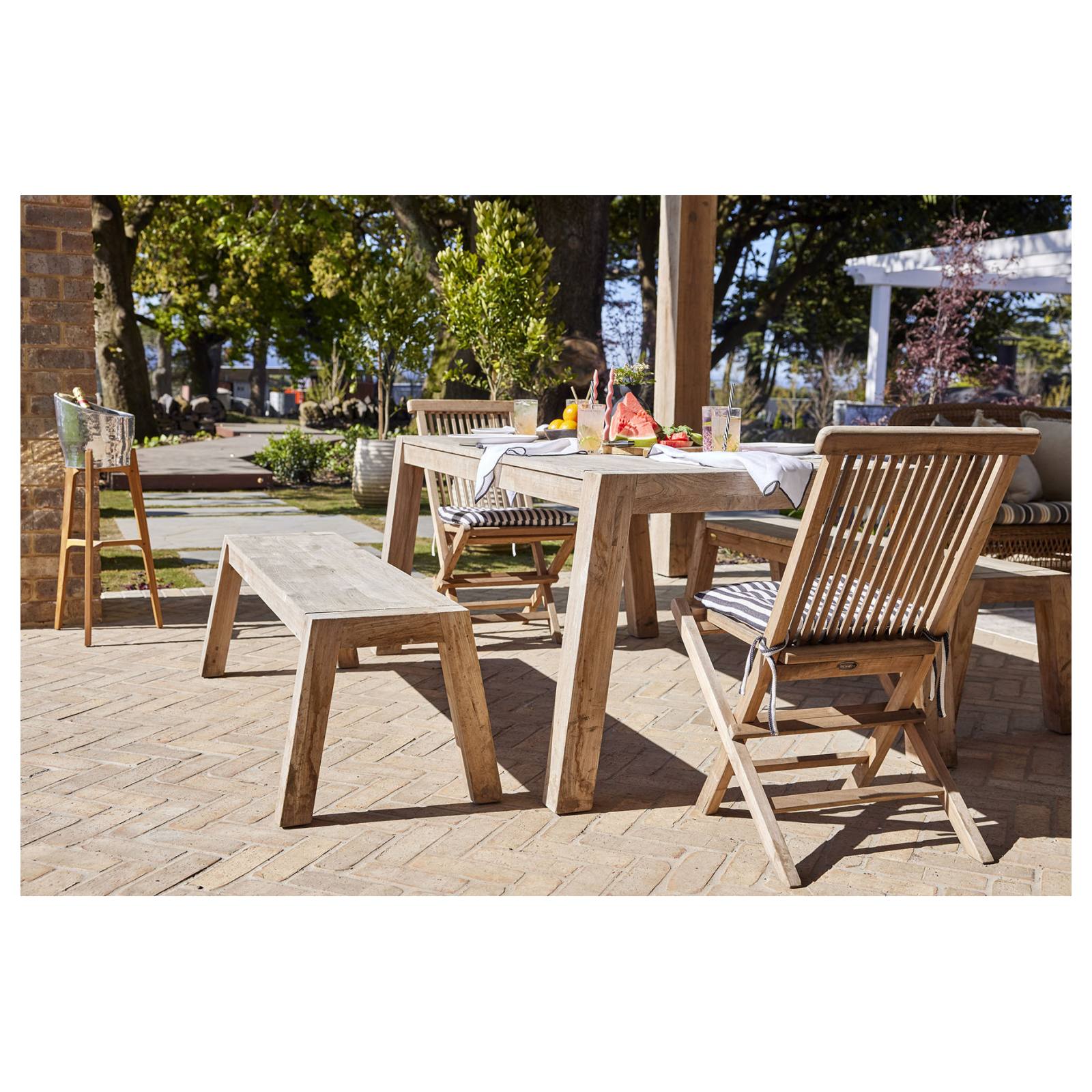 Epsom Teak Folding Chair, Natural Sanded