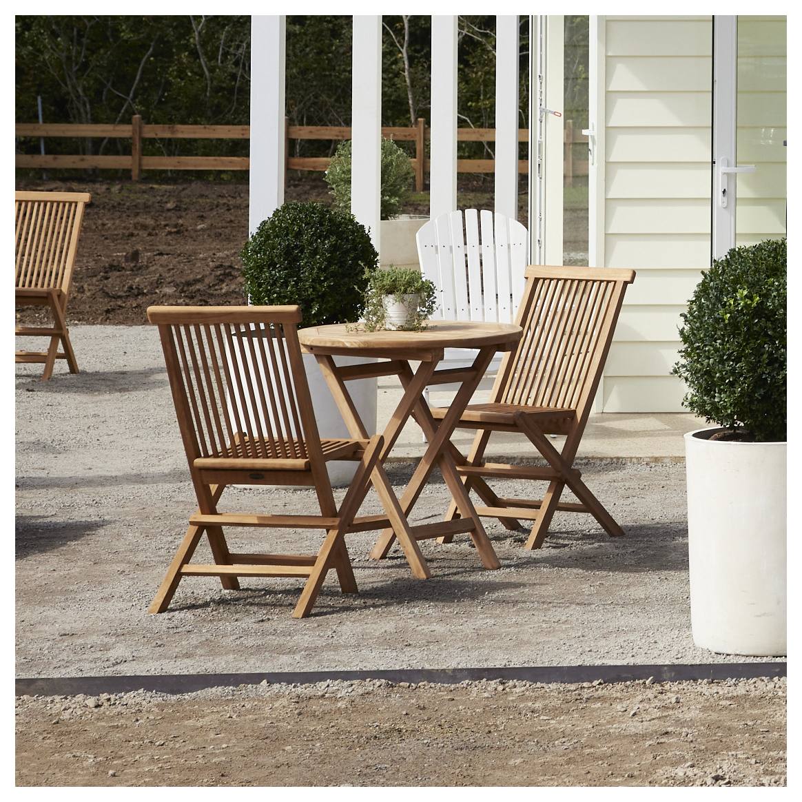 Epsom Teak Folding Chair, Natural Sanded