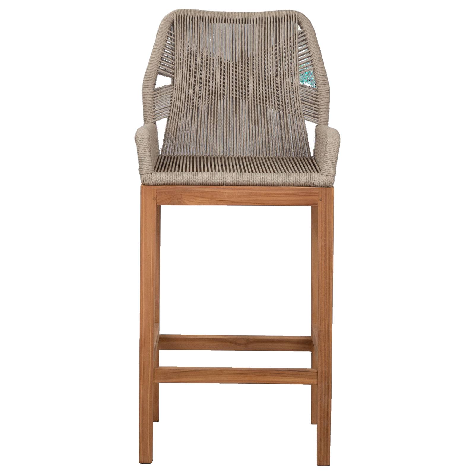 Danica Bar Chair Teak with Beige Rope