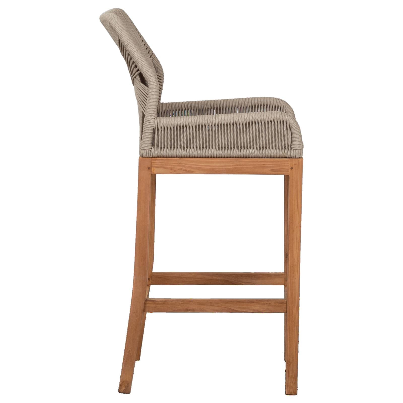 Danica Bar Chair Teak with Beige Rope