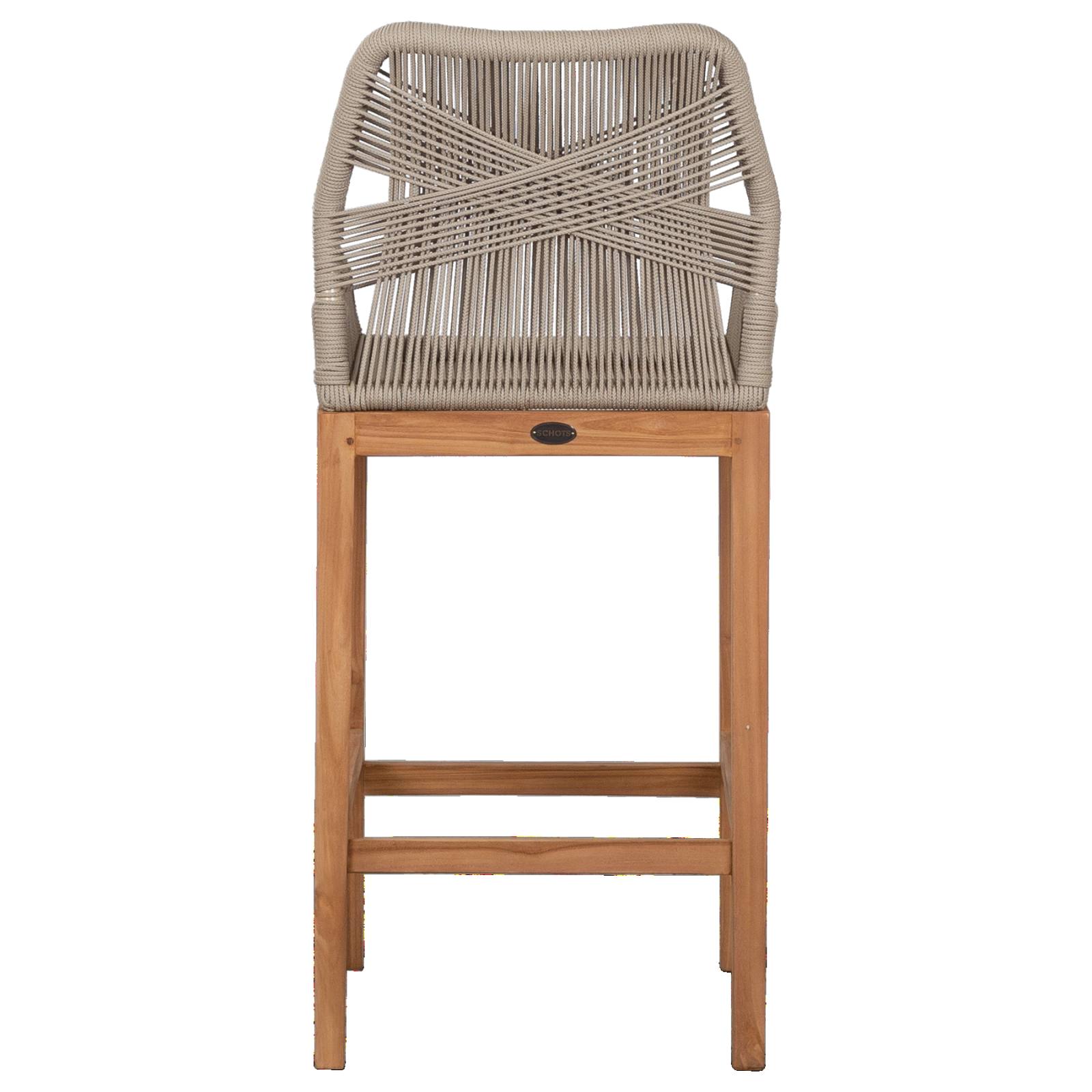 Danica Bar Chair Teak with Beige Rope
